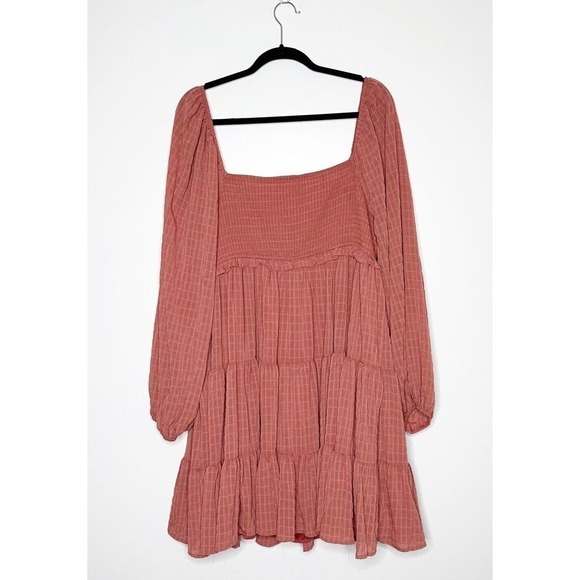 Altar'd State Aurora Babydoll Ruffle Dress Women's Rust Size XXL - Picture 3 of 5